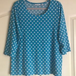 Susan Graver Polka Dot Liquid Knit Top